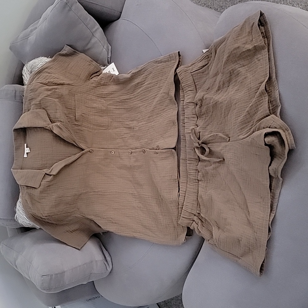 Cocoa Brown Pajama short set